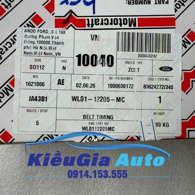 Dây curoa cam Ford Ranger 1998-2008 mã WL0112205MC 4 Dây curoa cam Ford Ranger 1998-2008 mã WL0112205MC - Ảnh 4